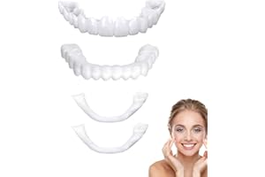 HUVZOR Temporary Teeth Whitening Veneers 2 Pairs (4 Pieces) with Case, Natural White, One Size - Instant Smile Makeover, No Dentist Visit, Removable & Reusable for Daily Confidence Boost