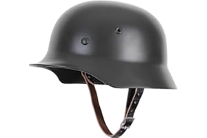 EPIC MILITARIA Reproduction d'un casque de l'armée allemande M40 pendant la seconde guerre mondiale - En acier - Doublure en cuir et sangle de menton