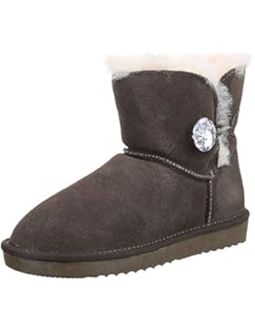 Ital-Design Komfort Stiefeletten Damen Leder Schuhe Schlupfstiefel Warm Gefütterte Stiefeletten