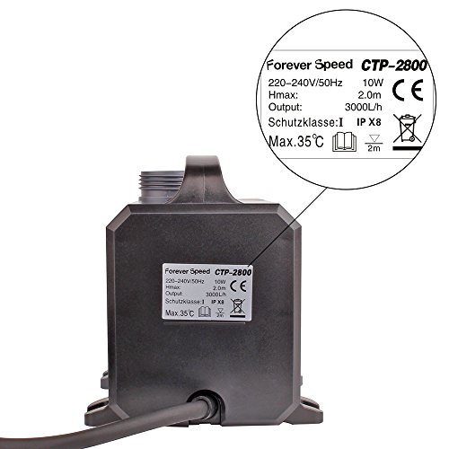 SPEED Super ECO Teichpumpe Filterpumpe Energiespar Wasserpumpe Koiteich Bachlaufpumpe (3000-12000L/H)3000L/H - 2