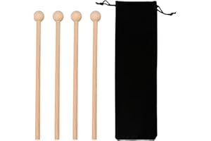 CVFRTT 4 Stück Schlägel Und 1 Stück Aufbewahrungstasche, Percussion-Zubehör, Schlagwerkzeuge Für Musikinstrumente, Geeignet Für Xylophone, Trommeln, Glockenspiele
