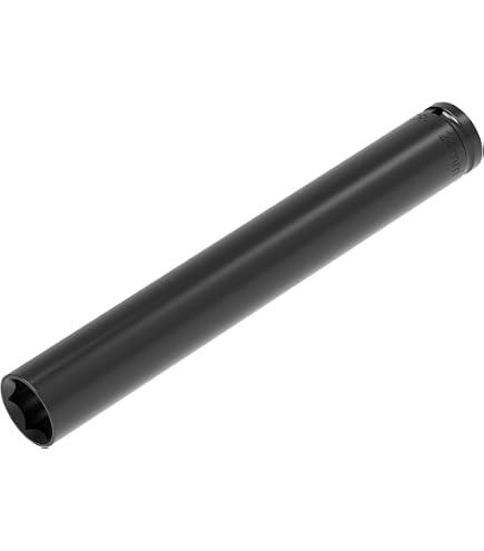 MIXPOWER 1/2" Drive X 15/16" Extra Long Deep Impact Socket – 6-Point, Cr-Mo Steel, 5-Inch Length, Black Phosphate Finish