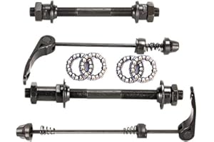 AIDNTBEO Ensemble de brochettes avant et arrière à dégagement rapide pour vélo - Arbre creux avant et arrière avec roulements de moyeu de 25 mm (1/4) pour VTT - Avant + arrière