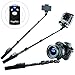 Price comparison product image Fugetek 49" Professional Selfie Stick, Wireless Bluetooth Remote, iOS devices & Android phones, DSLR, Gopro, Ultra Extendable Monopod, Black