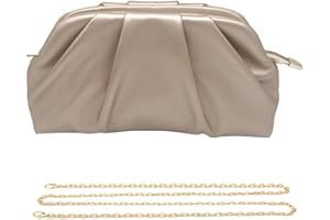 Pahajim Bolsos de Fiesta Clutch Bolso de Mano para Mujer PU Piel con Cadena Desmontable Bolsos Ceremonia Bandolera para Bodas, Cenas, Eventos