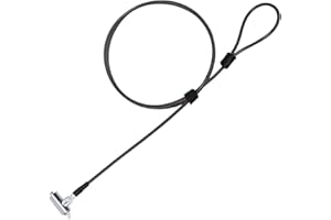 I3C Laptop Lock Laptop, Keyed Laptop Cable Lock for Wedge Shaped Lock Slots 6.7ft Hardware Security Locking Cable Anti Theft computer Lock for Laptop Tablette