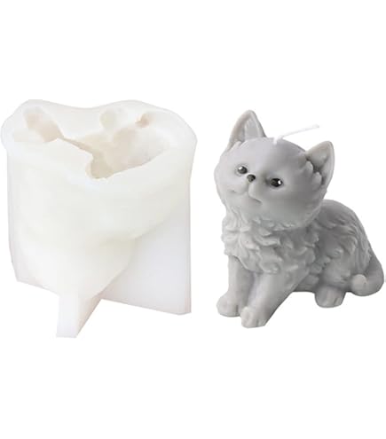 JS MOLD Siliconen vorm dieren 3D, kattenvorm, siliconen zeepgietvorm, dier gietvormen van siliconen, hondenkaars, siliconen vorm, epoxyhars vormen voor cake, zeep, fondant, taartdecoratie, vorm (5