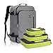 Produktbild Veevan Damen Herren Flugzugelassen Reisegepack Handgepäck Rucksack Handgepäckkoffer 38 Liter Grau und 3pcs Packtasche