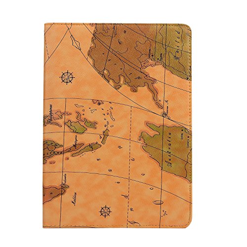 Apple iPad Pro 9,7 Smart Cove , elecfan ® 9.7 Zoll 360 Grad Drehbaren PU Leder hülle leder Smart schutzhülle für iPad Pro 9.7 Map Muster Multi Funktion mit eingebauter Magnet für Schlaf Spur Feature Standplatz (iPad Pro 9.7, Map-grün) - 5