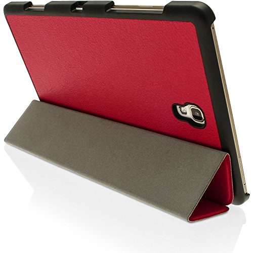 igadgitz Rot PU Ledertasche Hülle Smart Cover für Samsung Galaxy Tab S 8.4″ SM-T700 mit Multi-Winkel Betrachtungs + Auto Sleep/Wake + Displayschutzfolie - 5