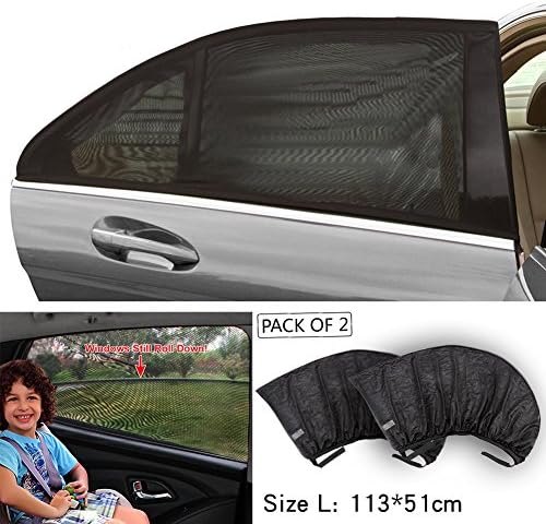 SmartSpec Universal Fit Car Rear/side Window Sun Shades Mesh UV Protection Baby Child Size L 113x51cm