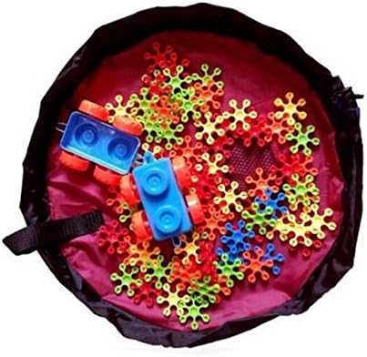 Agooding Kids Storage Bag Toy Organizer Bag, Wine Red