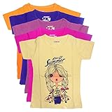 New Day Little Girls' Cotton T-Shirt Pack of Five
