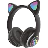 Sunix Wireless 5.0 Stereo Cat Over-Ear Bluetooth Headset Black
