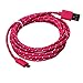 Produktbild 88AMZ 2M Micro USB Kabel USB Cable LadekabelSuper Speed Kabel Nylon Hanfseil Datenkabel Gehäuse aus Aluminiumlegierunghigh Speed Daten Sync für Samsung, Sony, Moto, HTC, Nokia usw (Hot Pink)