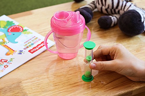 Sanduhr 10er 1 Minuten Pack Set – Premium Buntes 1 Minute Sanduhren Set für Kinder – Farben: Blau, Grün, Rot - 3