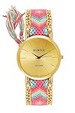 New Trend Unisex Armbanduhr Damen-Uhr Herren-Uhr Analog Quarzwerk Chronograph mit Dornschließe Anker Weltkarte Freundschaftarmband Feder