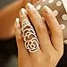 Produktbild Spritech(TM) 2Pcs Fashion Personality Adjustable Size Hollow Rose Flower Rings Bling Luxury Rhinestone Plain Above Knuckle Finger Band Rings Joint Mid Ring Sliver by Spritech