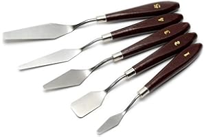 THE ART SHOP SKIPTON Studio 22 Wooden Handled Stainless Steel Palette Knife Set of 5