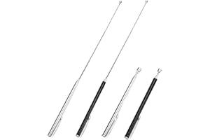 BEOTNP 4PCS Telescopic Magnetic Pickup Tool, Extendable Magnetic Pickup Tool, Magnet Pen, Telescopic Baton, 125 x 7mm Magnetic Stick, Silver and Black, for Retrieving Screws and Nuts from Tight Spaces
