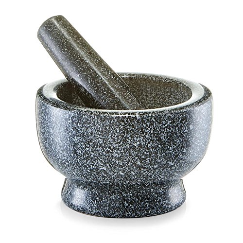Mörser & Stößel-Set Granit anthrazit - 13 x 8 cm