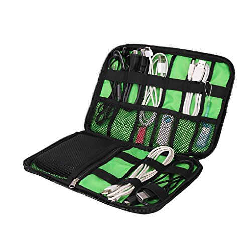 BAO CORE Universal Electronics Accessories Carry Bag Travel Cable Organiser with Tie and Handle Hard USB Drive Case Shuttle- Black