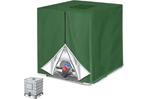 HOTUT IBC Tank Cover, Heavy Duty 420D Oxford Fabric Water Tank Cover with Zipper, Waterproof Dust-Proof Outdoor 1000L IBC Con