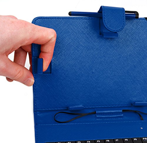 Deutsche Tastatur QWERTZ-Tastatur 7 Zoll in Blau für HTC One M9 | M9 + | M9 Plus, Cubot Max + Rainbow | Dinosaur 5.5 | S550 Pro und Vernee Thor 4 | Nokia 6/D1 | LG Stylus 3 Smartphones - 2