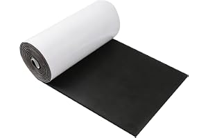 Skumrulle neopren halkfri matta självhäftande 300 mm x 3 mm x 2 m | Anti-vibration & stötskyddsmatta, halkfri, ljudisolerande för fönster, dörrar, golv och bil