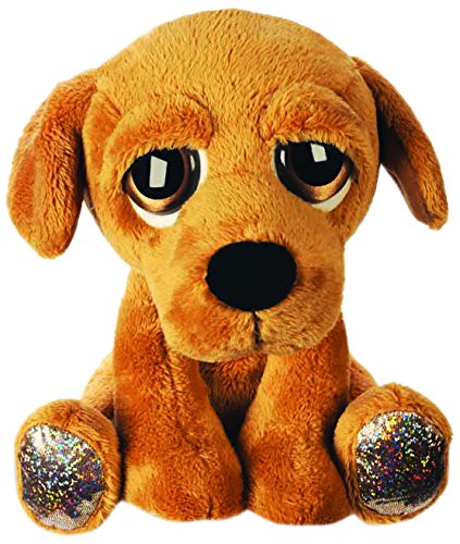 Suki Gifts Lil Peepers Fun Maggie Labrador Dog Plush Toy with Silver Sparkle Accents (Medium, Brown)