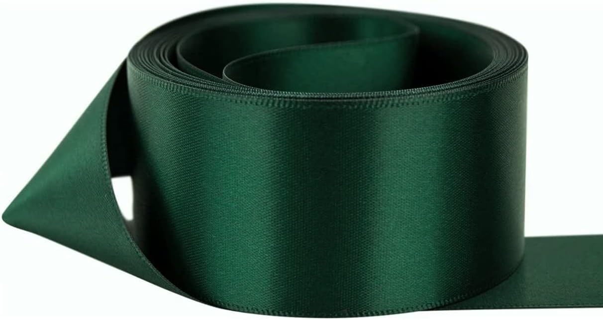 Satin Ribbon. 38mm Wide 5 Meters (Dark Green) Gift Wrap Ribbon, Ribbons for Gift Wrapping, Christmas Ribbon, Gift Wrapping Ribbon for Crafting, Wedding Party Decor