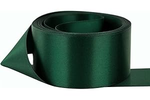 GCS LONDON Satin Ribbon. - 38mm Wide - 5 Meters (Dark Green) Perfect for Gifts Wrap Sew Party, Decorations Events Dress Wedding Christmas Crafts, Bows Car, Floral Balloons Hairs, DIY, Bouquets, Cake More