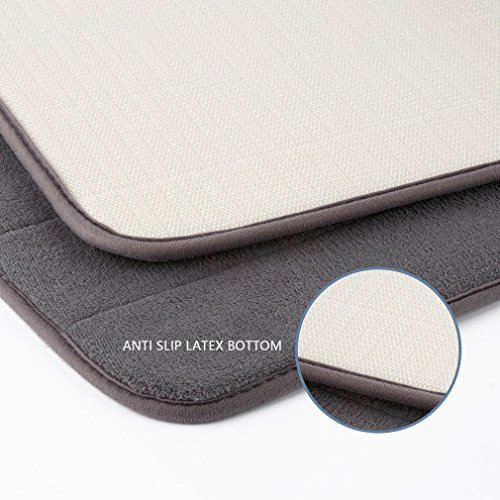 GraceU Badteppich Saugfähiger Teppich Baumwolle Anti Rutsch Haftteppich für Badezimmer Wohnzimmer Gastzimmer, Keine Einbeulung, Modern Memory Rebound Carpet Badvorleger - 5