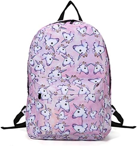 Awise 3D Unicorn Print Multi Color Rainbow Boys Girls Student Kids School Fully Printed Cabin Luggage Travel Rucksack Hand Luggage College Bag