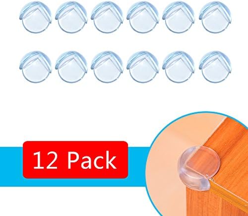 WOSON 12 Pack Soft Clear Table Corner protectors Baby Child Safety Corner Guards Desk Table Edge Furniture Corner Protectors with Strong Adhesive