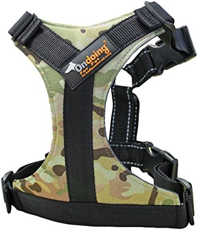 Ondoing Dog No Pull Harness Pet Adjustable Vest Harness Padded Easy Walking Training, Green, S