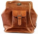 Garantía 1 año PAUL MARIUS PAUL MARIUS damentasche Handtasche inspirado en los años 50 Ledertasche, color Marrón, talla S