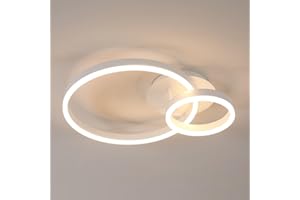 Toolight 42W 4725LM Plafoniera LED Soffitto, Lampadario Camera da Letto Rotondo, Moderna Lampada LED Soffitto in Acrilico per Soggiorno Camera da Letto Cucina, Bianco Caldo 3000K, Ø50cm