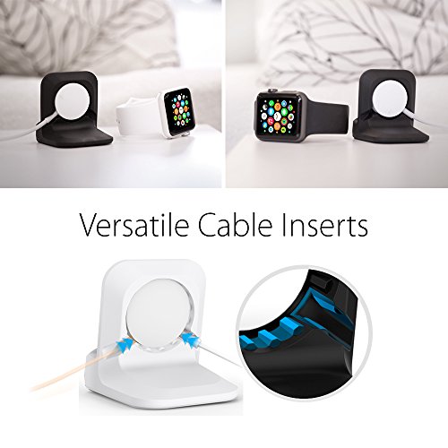 Apple Watch Ladestation, Spige [Prämie TPU][Kompatibel zum Nachtmodus] [WatchOS 2] für Apple Watch Series 1 / Series 2 / 42mm / 38mm, Apple Watch (2015), Apple Watch 2(2016), Apple Watch Sports, Apple Watch Stand , Apple Watch 2 Halterung – S350 White - 4