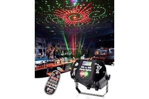 YIKANWEN Lampe de Scène avec Télécommande sans Fil, 60 Motifs de Projection RGB, Câble USB, Projection Rotative à 270°