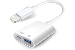 WAHBITE Apple Adaptateur Lightning vers USB pour Appareil Photo avec Port de Charge, câble USB 3.0 OTG pour iPhone/iPad pour connecter Un Lecteur de Cartes, Une clé USB, Un Disque U, Un Clavier, MIDI