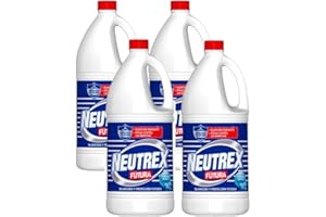 PoliChollo Neutrex Futura Lejía Concentrada 1900 ml - Pack Ahorro de 4 - Desinfectante Potente, Blanqueador Eficaz para Ropa y Limpieza del Hogar, Fórmula con Tecnología Oxígeno Activo