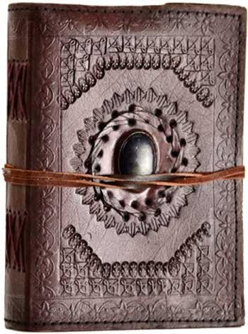 5 X 7 God's Eye Leather Blank Book w/ Cord by Azura Green