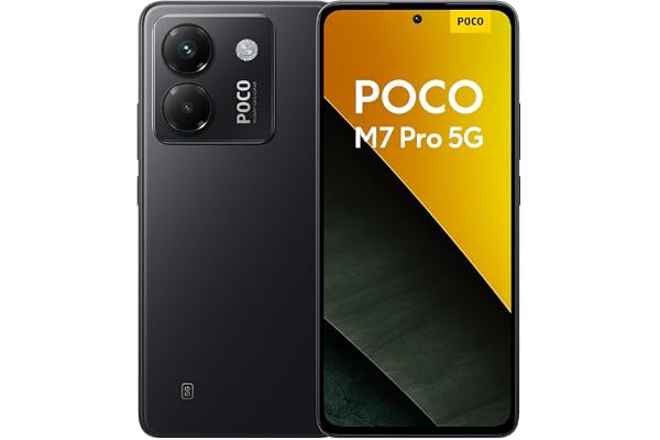 Poco M7 Pro , 12 + , svart, klar 50 MP Sony-kamera med OIS, 5110 mAh batteri, 45 W TurboCharge, 120 Hz ögonvänlig AMOLED