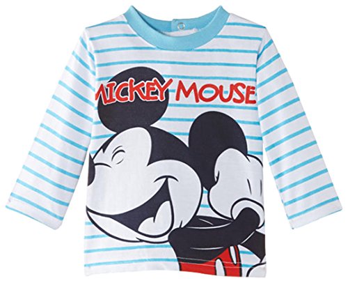 Disney Baby-Boys Mickey Mouse Striped T-Shirt, Blue (Aquarius Blue/Optic White Stripes), 23 Months