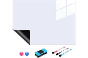 BAFUMIU A3 Tablica Magnetyczna Suchościeralna do Lodówki - Biała, Zmywalna z 3 Długopisami, Gumką, 2 Magnesami, Elastyczna do Biura, Szkoły