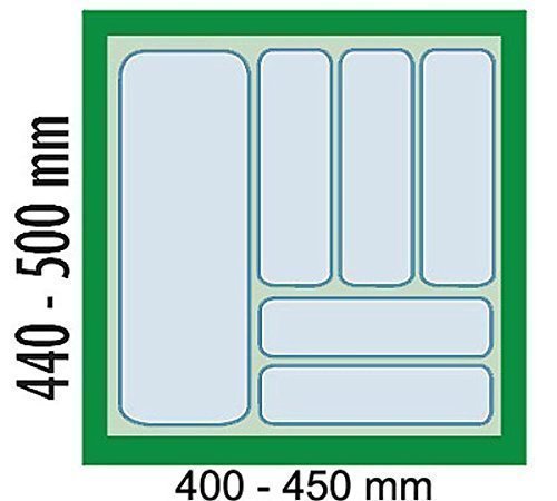 Besteckeinsatz Combi, 50er Schubladenbreite, alugrau
