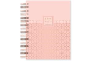 Matilda Myres 2026 A5 Week to View Diary January to December - Hardback Covers - Wiro Binding - Year Planners - Lies Flat While Writing - Pink