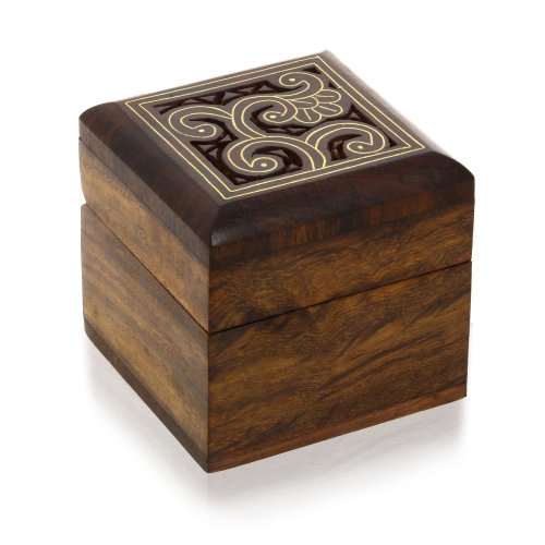 Schmuckkästchen kleine Holzkiste für Schmuck Ohrringe Ringe Manschettenknöpfe Zehe Ringe Weihnachtsgeschenke - 2