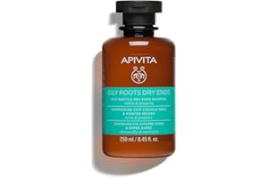 ‎APIVITA Apivita Shampoo für Fettige Ansätze & Trockene Spitzen mit Brennnessel – 250ml Propolis & Honig – Reguliert Sebum, Hydriert & Repariert – Natürliche Formel